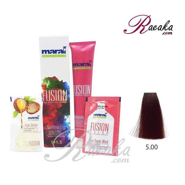 رنگ موی بدون آمونیاک مارال فیوژن سری SHINE & INTENSIVE NATURAL- قهوه ای روشن اکسترا- شماره ۰۰-۵ حجم ۱۰۰ میلی لیتر