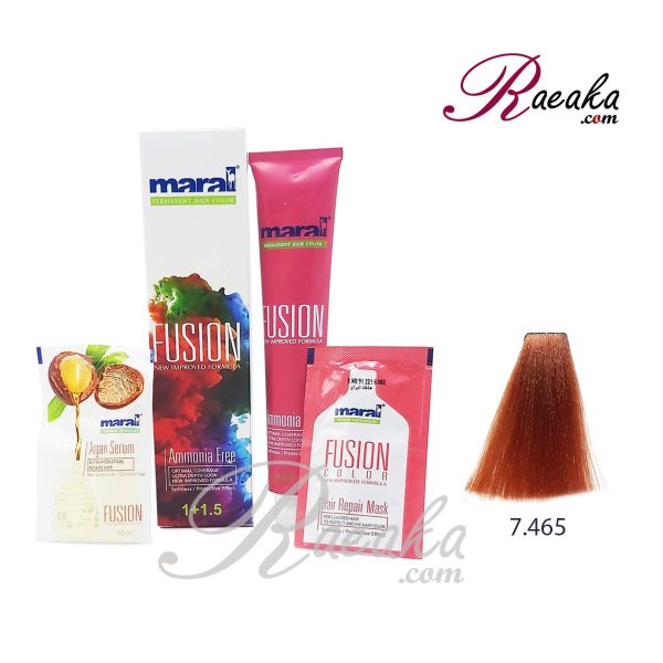 رنگ موی بدون آمونیاک مارال فیوژن سری SHINE & INTENSIVE NATURAL- تیتانی- شماره ۴۶۵-۷ حجم ۱۰۰ میلی لیتر