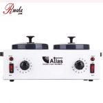 دستگاه موم داغ کن فلزی اطلس دو قابلمه (درب مشکی)