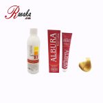 کیت رنگ موی آلبورا سری طبیعی بلوند خیلی خیلی روشن شماره N10-11.0 حجم ۱۰۰ میلی لیتر به همراه یک عدد اکسیدان آلبورا 12% به حجم ۱2۰ میلی لیتر