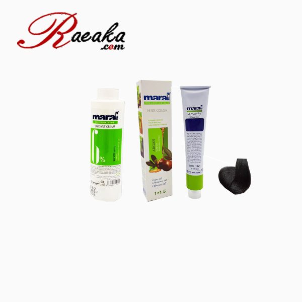 کیت رنگ موی مارال سری دودی قهوه ای دودی تیره شماره ۱-۳ حجم ۱۰۰ میلی لیتر به همراه یک عدد اکسیدان مارال ۶% به حجم ۱۵۰ میلی لیتر