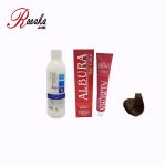کیت رنگ موی آلبورا سری دودی قهوه ای دودی تیره C2-3.1 حجم ۱۰۰ میلی لیتر به همراه یک عدد اکسیدان آلبورا 6% به حجم ۱۲۰ میلی لیتر