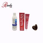 کیت رنگ موی آلبورا سری قهوه ای دودی متوسط C3-4.1 حجم ۱۰۰ میلی لیتر به همراه یک عدد اکسیدان آلبورا 6% به حجم ۱۲۰ میلی لیتر