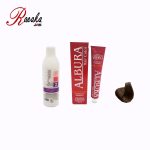 کیت رنگ موی آلبورا سری دودی قهوه ای دودی روشن C4-5.1 حجم ۱۰۰ میلی لیتر به همراه یک عدد اکسیدان آلبورا 9% به حجم ۱۲۰ میلی لیتر