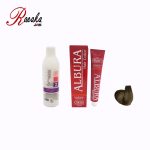 کیت رنگ مو آلبورا سری دودی بلوند دودی تیره C5-6.1 حجم 100 میلی لیتر به همراه یک اکسیدان آلبورا 9% 120 میلی لیتر