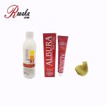 کیت رنگ مو آلبورا سری زیتونی بلوند زیتونی خیلی خیلی روشن M10-11.2 حجم 100 میلی لیتر به همراه یک اکسیدان آلبورا `12% 120 میلی لیتر