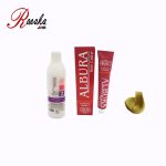 کیت رنگ مو آلبورا سری زیتونی بلوند زیتونی خیلی روشن M8-9.2 حجم 100 میلی لیتر به همراه یک اکسیدان آلبورا 9% 120 میلی لیتر