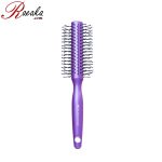 برس موی گرد بیول مدل آی استایل بنفش دارای سوزن پلاستیکی آنتی استاتیک