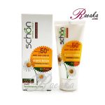 کرم ضد آفتاب فاقد چربی شون رنگ طبیعی مناسب پوست های چرب SPF50 حجم 50 میلی لیتر