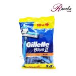 خود تراش دو تیغ ژیلت مدل Blue 2 plus بسته 14 عددی