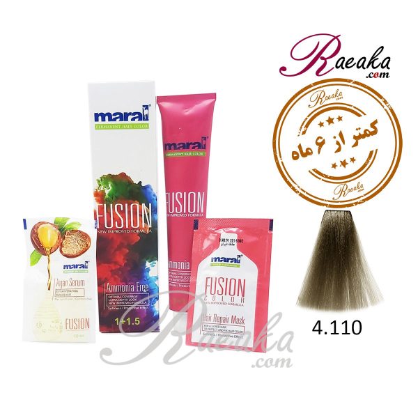 رنگ موی بدون آمونیاک مارال فیوژن سری PRECIOUS METAL- خاکستری مات- شماره 110-4 حجم ۱۰۰ میلی لیتر (انقضاء زیر 6 ماه)